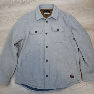 JACHS Grey Wool Blend Shirt Jacket